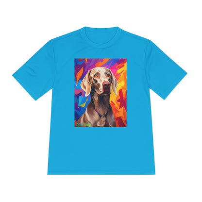 Pup Art Canvas Unisex Moisture Wicking Tee (Weimaraner)