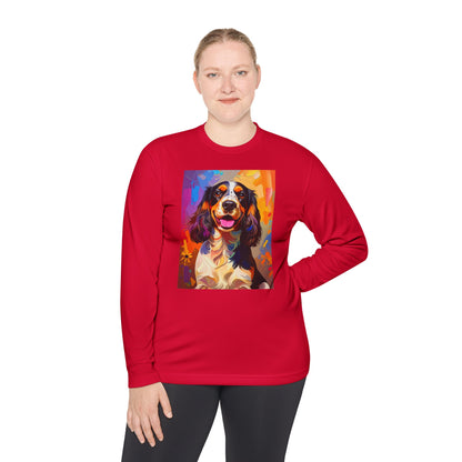 Pup Art Canvas Sport Long Sleeve Tee (English Springer Spaniel - 1)