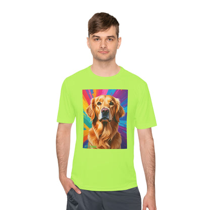 Pup Art Canvas Unisex Moisture Wicking Tee (Golden Retriever)