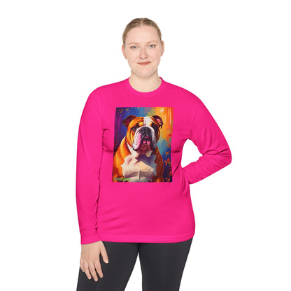 Pup Art Canvas Sport Long Sleeve Tee (English Bulldog)