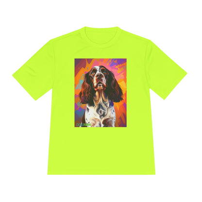 Pup Art Canvas Unisex Moisture Wicking Tee (English Springer Spaniel - 2)