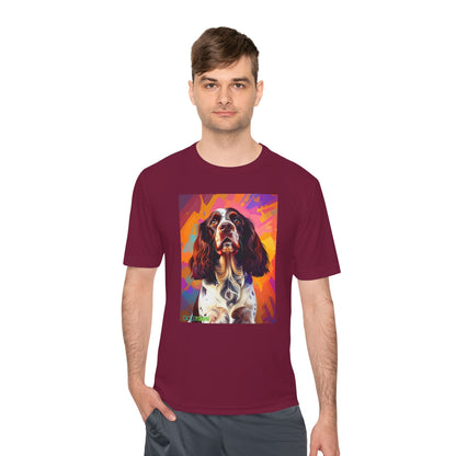 Pup Art Canvas Unisex Moisture Wicking Tee (English Springer Spaniel - 2)