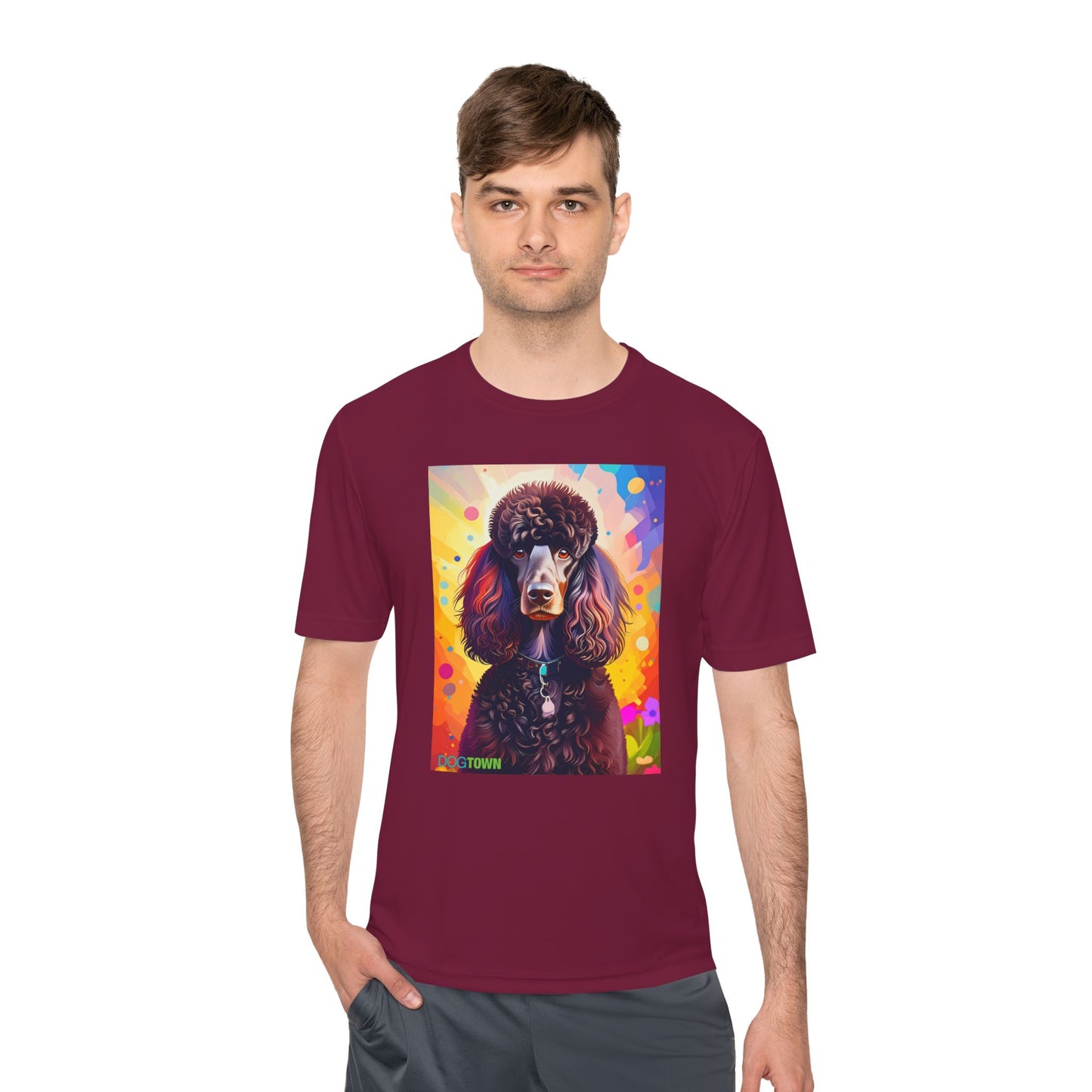 Pup Art Canvas Unisex Moisture Wicking Tee (Poodle Standard)