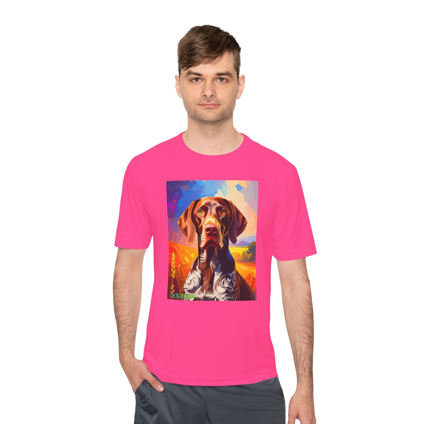 Pup Art Canvas Unisex Moisture Wicking Tee (German Shorthaired Pointer)