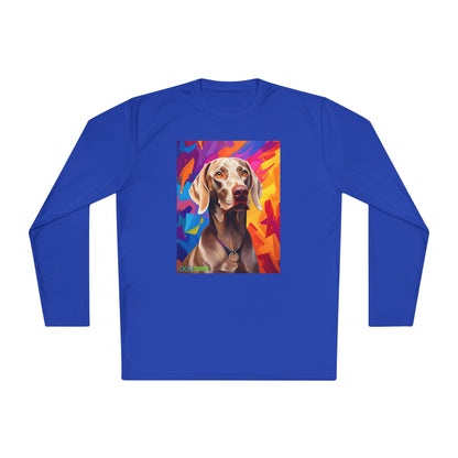 Pup Art Canvas Sport Long Sleeve Tee (Weimaraner)