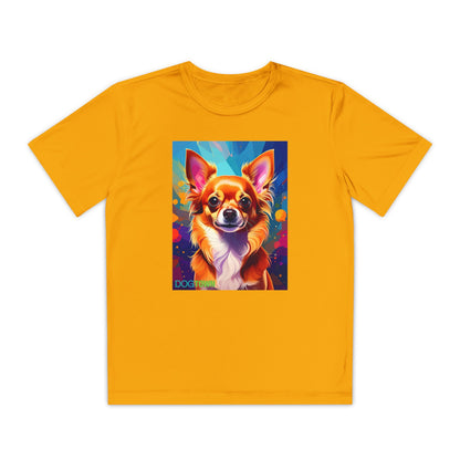 Pup Art Canvas - Kid's Sport Short Sleeve Tee (Chihuauha)