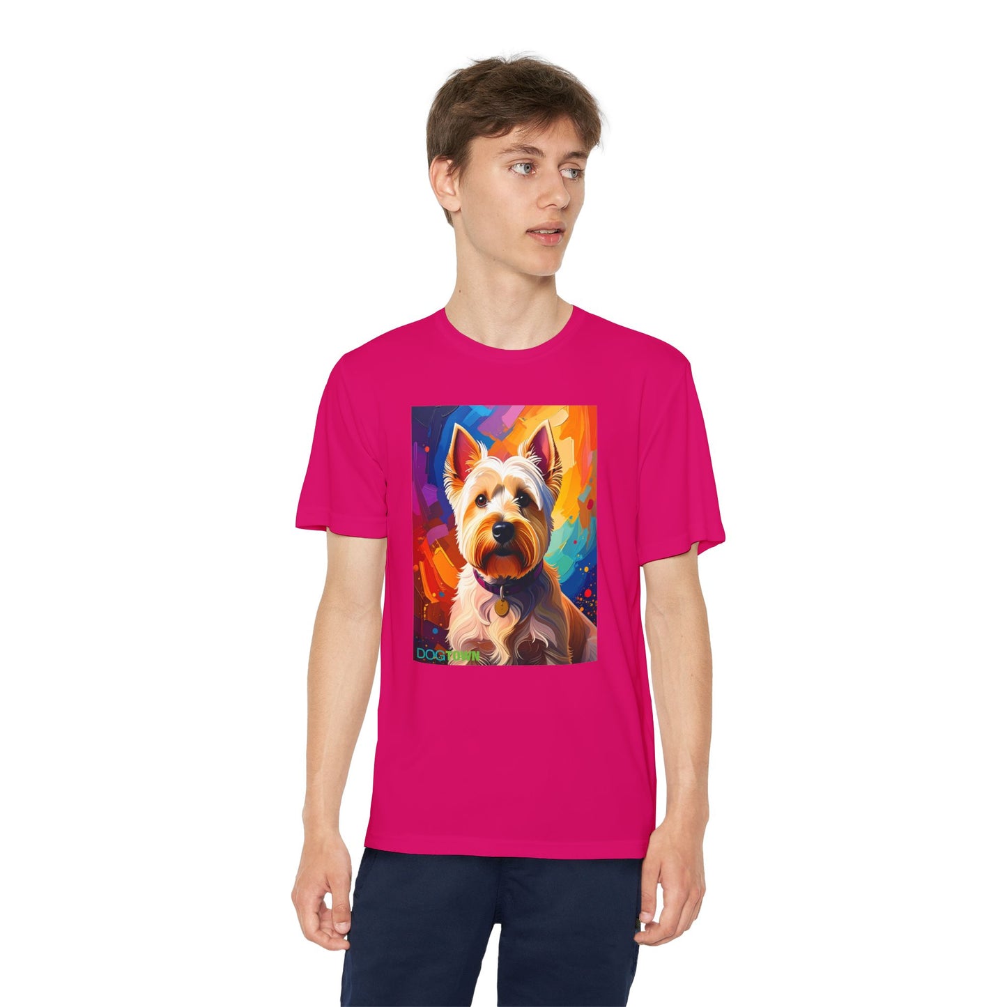 Pup Art Canvas - Kid's Sport Short Sleeve Tee (West Highland White Terrier)