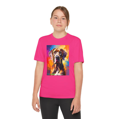 Pup Art Canvas - Kid's Sport Short Sleeve Tee (Great Dane)