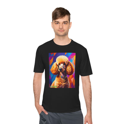 Pup Art Canvas Unisex Moisture Wicking Tee (Mini Poodle)