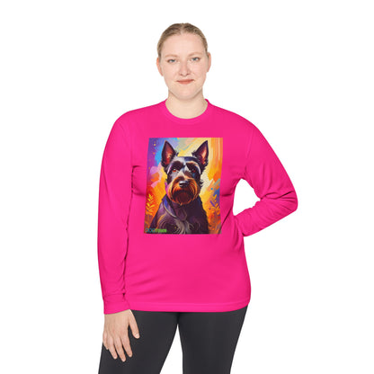 Pup Art Canvas Sport Long Sleeve Tee (Scottish Terrier)