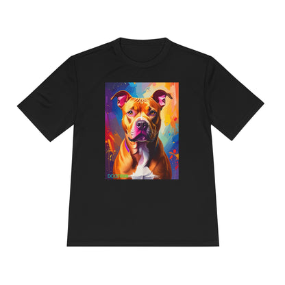 Pup Art Canvas Unisex Moisture Wicking Tee (Pit Bull)