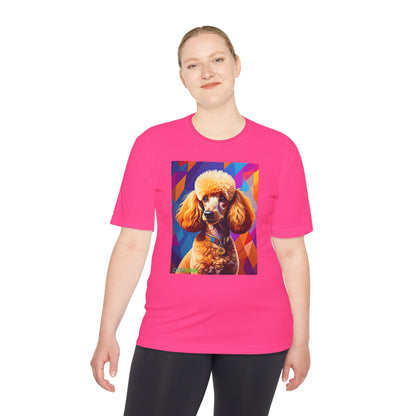 Pup Art Canvas Unisex Moisture Wicking Tee (Mini Poodle)