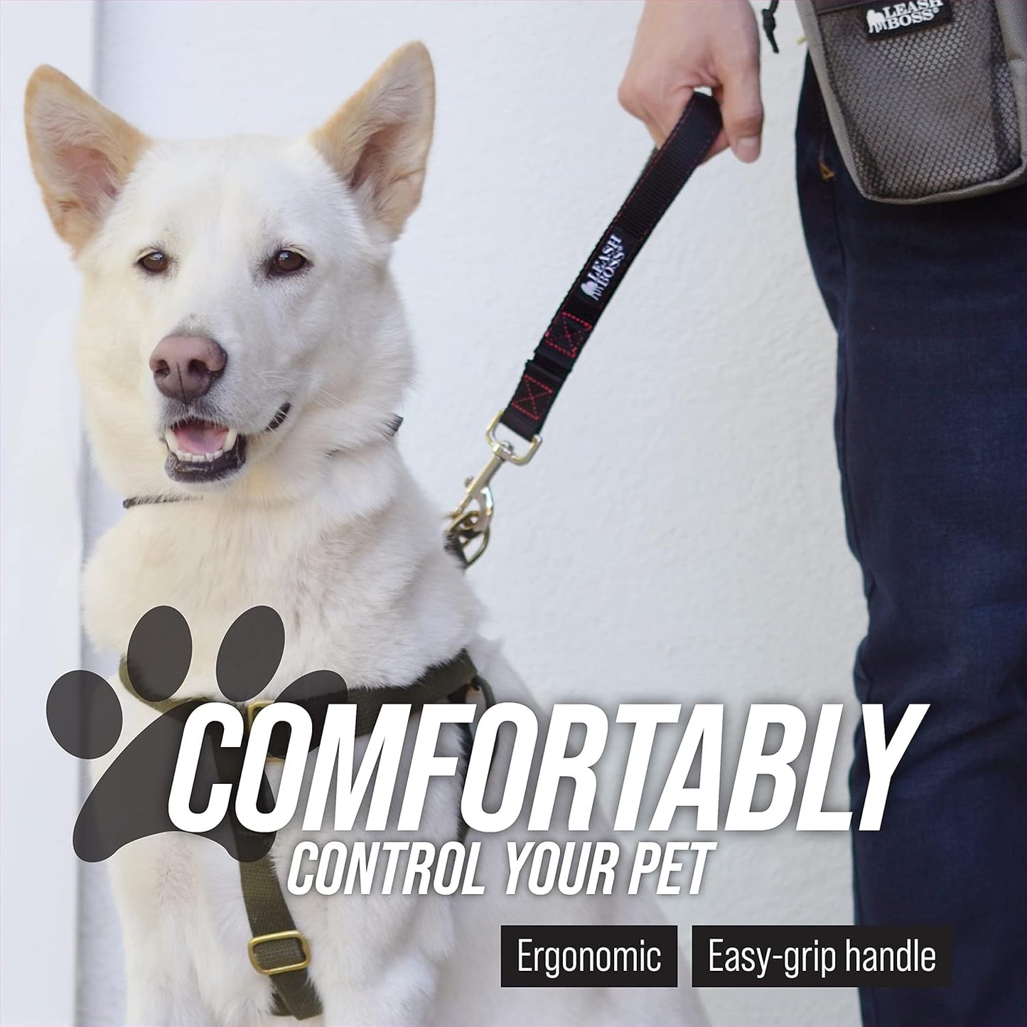 Short Dog Leash with Traffic Handle for Large Dogs
