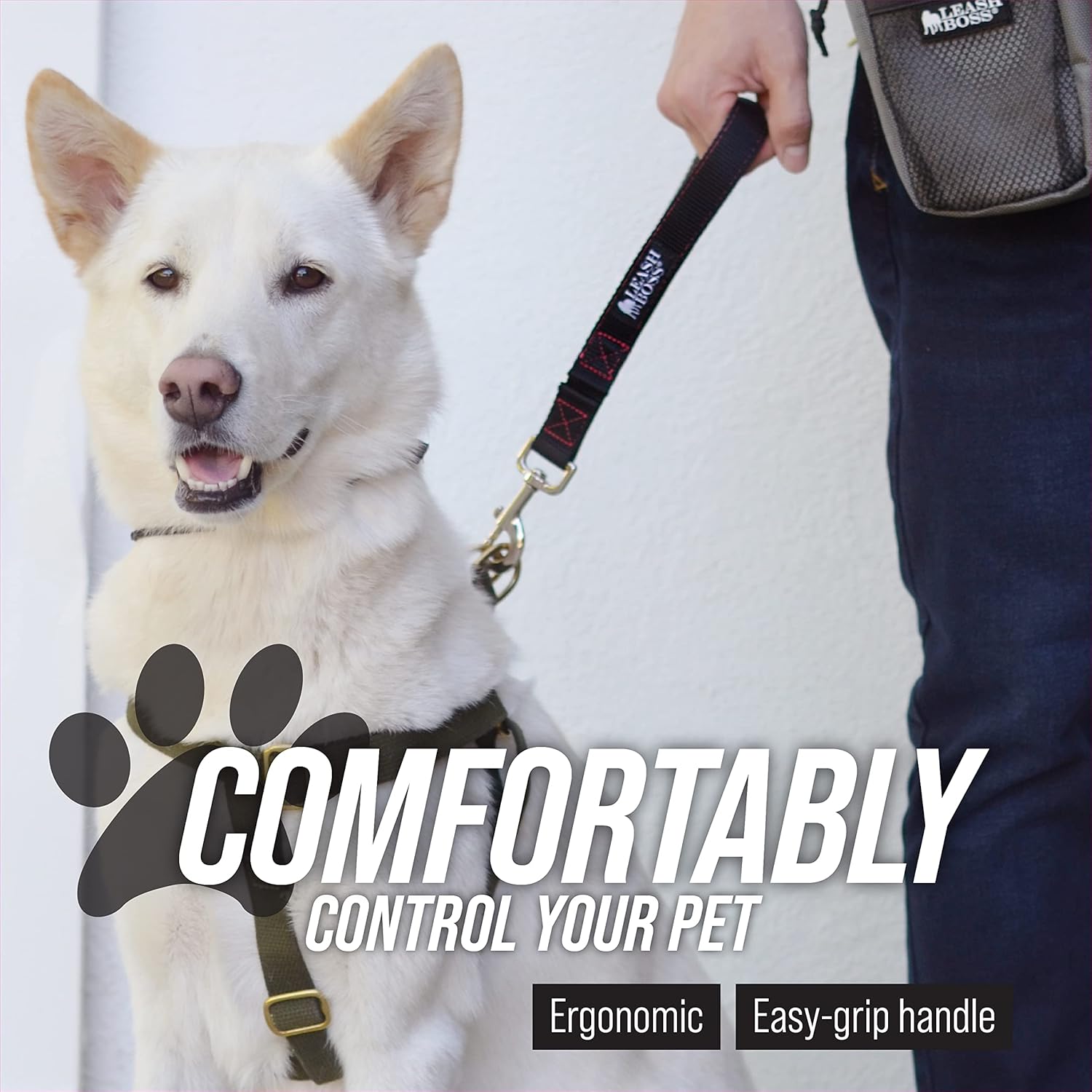 Short Dog Leash with Traffic Handle for Large Dogs
