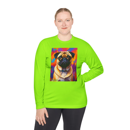 Pup Art Canvas Sport Long Sleeve Tee (Pug)