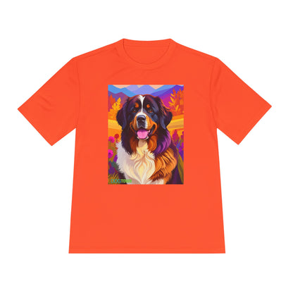 Pup Art Canvas Unisex Moisture Wicking Tee (Bernese Mountain Dog)
