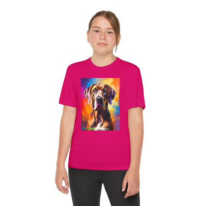 Pup Art Canvas - Kid's Sport Short Sleeve Tee (Great Dane)