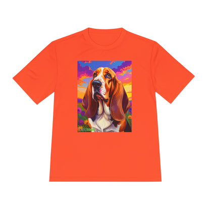 Pup Art Canvas Unisex Moisture Wicking Tee (Basset Hound)