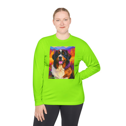 Pup Art Canvas Sport Long Sleeve Tee (Bernese Mountain Dog)