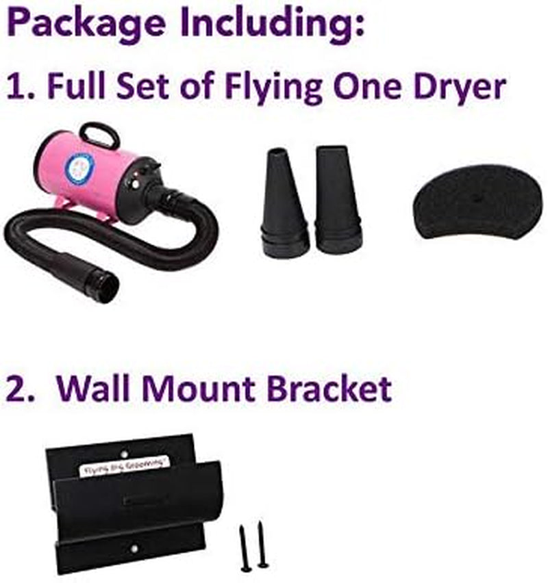 Flying One Wall Mount Grooming Dryer Kit (Pink)