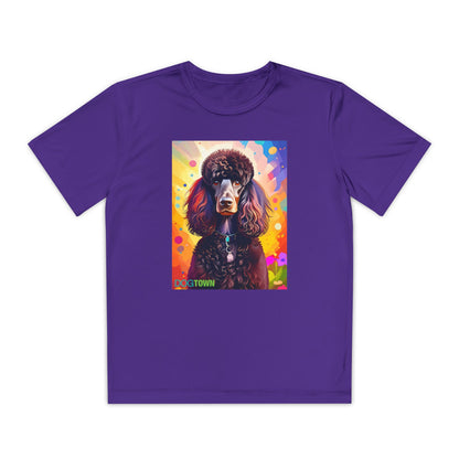 Pup Art Canvas - Kid's Sport Short Sleeve Tee (Standard Poodle)