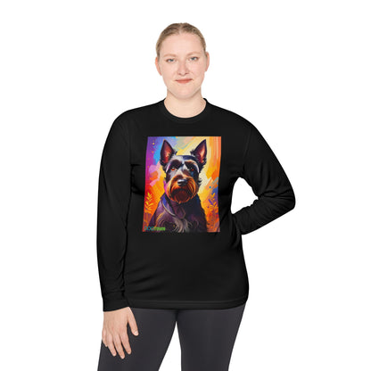 Pup Art Canvas Sport Long Sleeve Tee (Scottish Terrier)