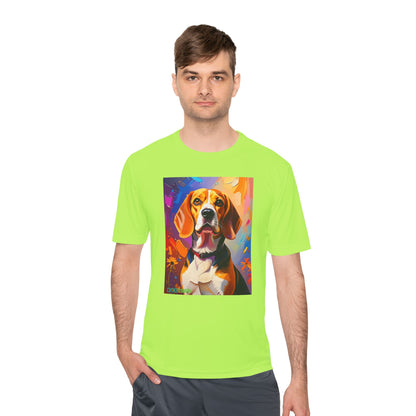 Pup Art Canvas Unisex Moisture Wicking Tee (Beagle)