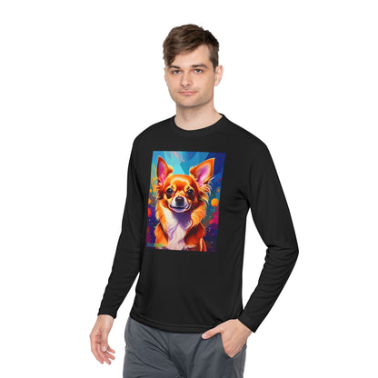 Pup Art Canvas Sport Long Sleeve Tee (Chihuahua)