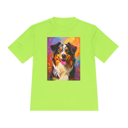 Pup Art Canvas Unisex Moisture Wicking Tee (Australian Shepherd)