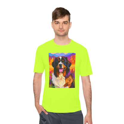 Pup Art Canvas Unisex Moisture Wicking Tee (Bernese Mountain Dog)