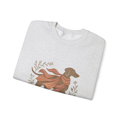 Dogtown Boho Revival "Wild and Free" Unisex Heavy Blend™ Crewneck Sweatshirt (Weimaraner)