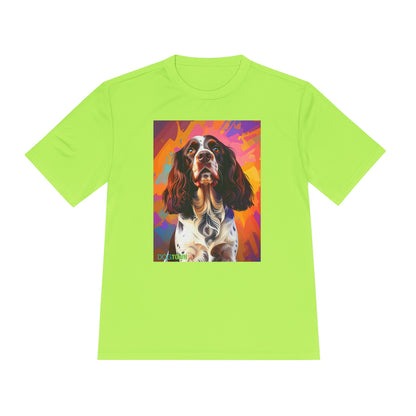 Pup Art Canvas Unisex Moisture Wicking Tee (English Springer Spaniel - 2)