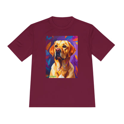 Pup Art Canvas Unisex Moisture Wicking Tee (Yellow Lab)