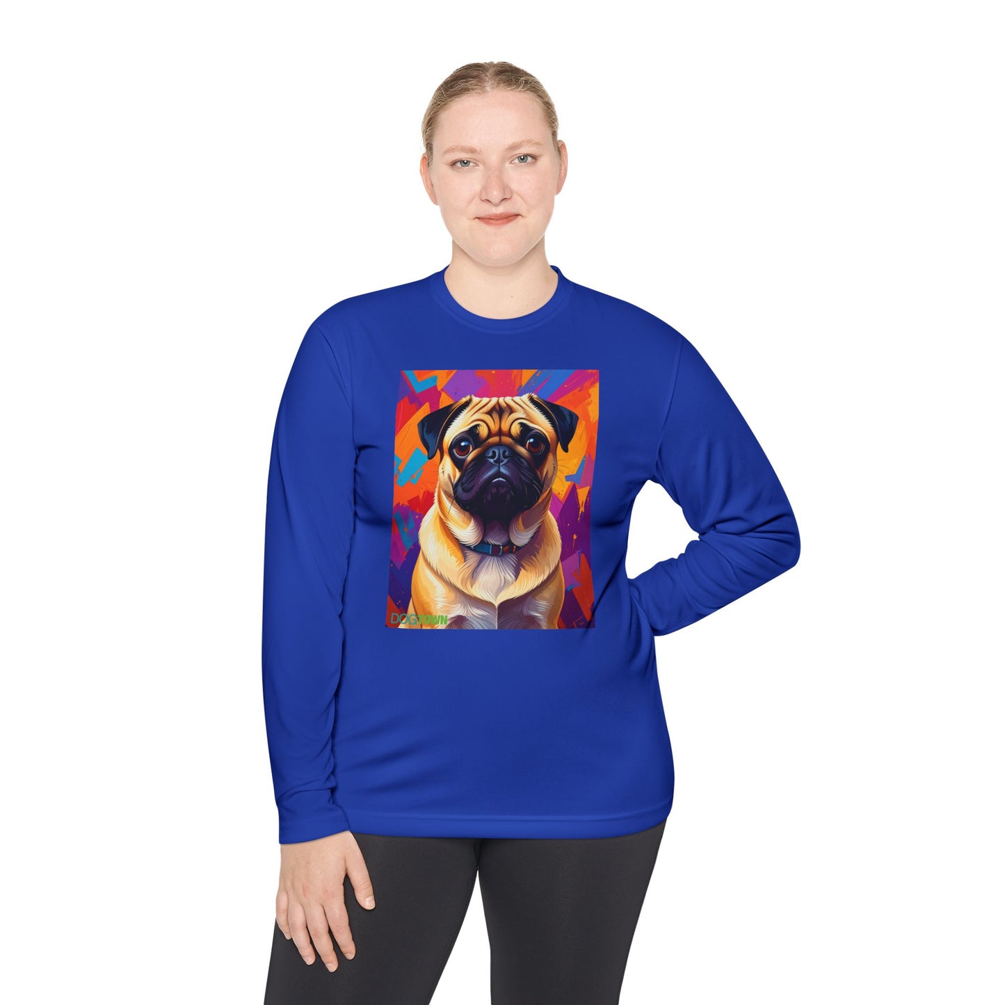 Pup Art Canvas Sport Long Sleeve Tee (Pug)