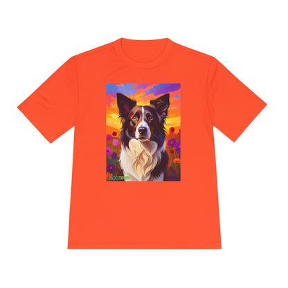 Pup Art Canvas Unisex Moisture Wicking Tee (Border Collie)