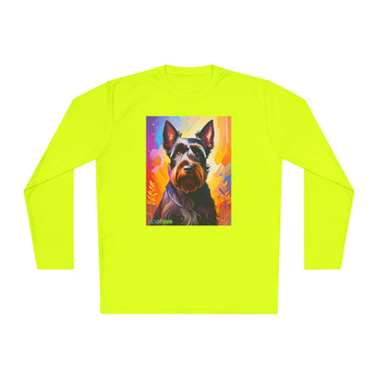 Pup Art Canvas Sport Long Sleeve Tee (Scottish Terrier)