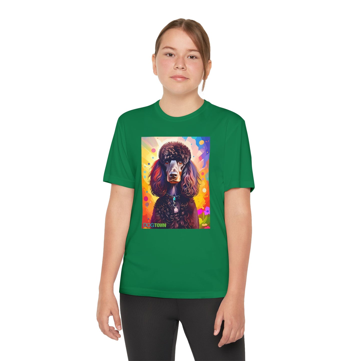 Pup Art Canvas - Kid's Sport Short Sleeve Tee (Standard Poodle)