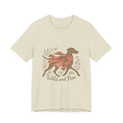 Dogtown Boho Revival "Wild and Free" Unisex Jersey Short Sleeve Tee (Weimaraner)