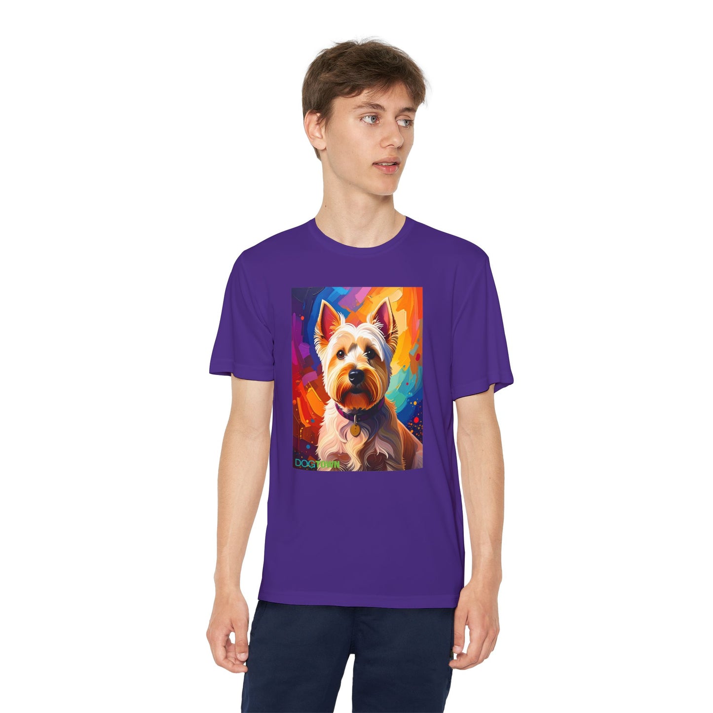 Pup Art Canvas - Kid's Sport Short Sleeve Tee (West Highland White Terrier)