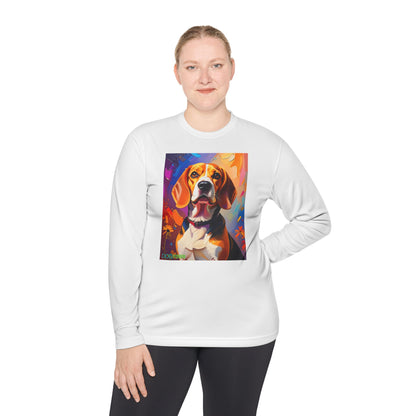 Pup Art Canvas Sport Long Sleeve Tee (Beagle)