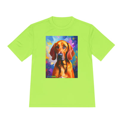 Pup Art Canvas Unisex Moisture Wicking Tee (Redbone Coonhound)