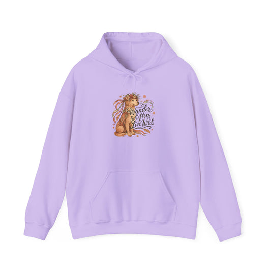 Dogtown Boho Revival Unisex Heavy Blend™ Hooded Sweatshirt (Golden Retriever)