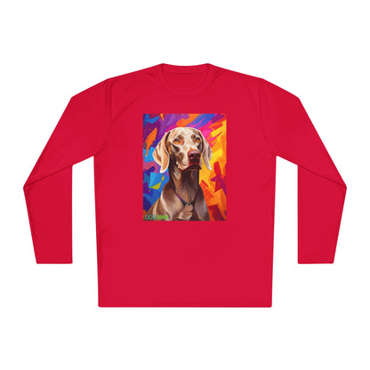 Pup Art Canvas Sport Long Sleeve Tee (Weimaraner)