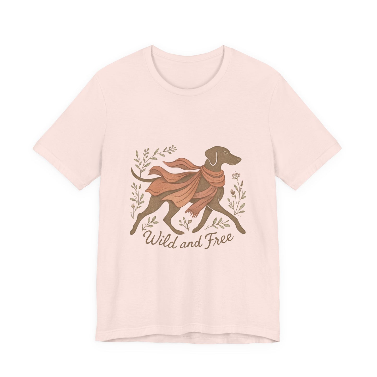 Dogtown Boho Revival "Wild and Free" Unisex Jersey Short Sleeve Tee (Weimaraner)