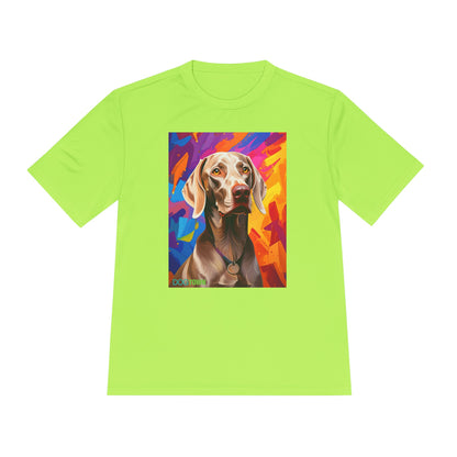 Pup Art Canvas Unisex Moisture Wicking Tee (Weimaraner)
