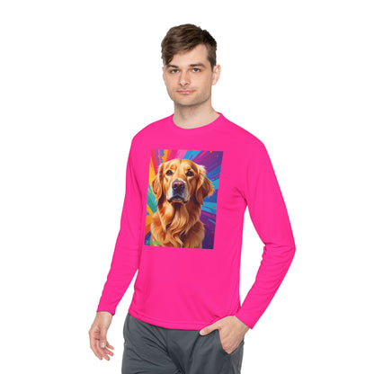 Pup Art Canvas Sport Long Sleeve Tee (Golden Retriever)