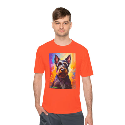 Pup Art Canvas Unisex Moisture Wicking Tee (Scottish Terrier)