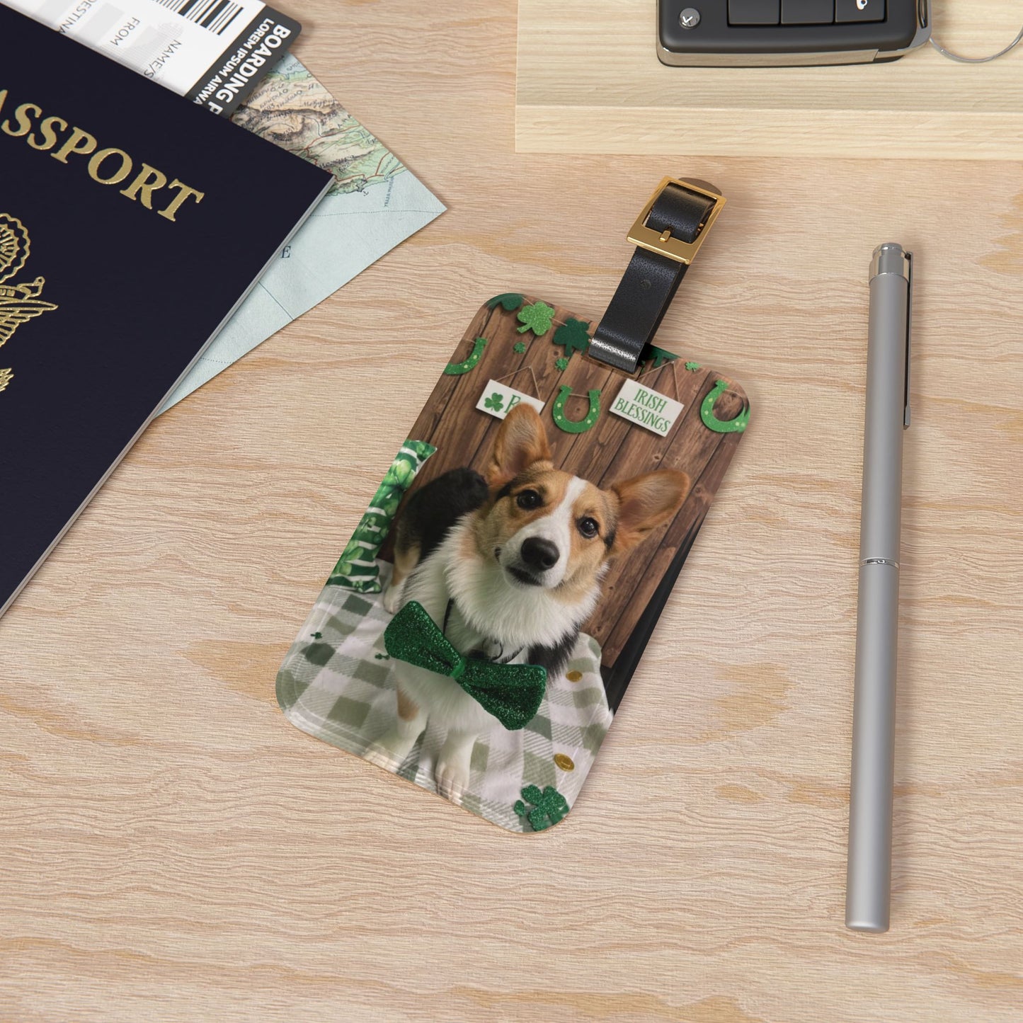 Betty - St. Patrick's Day Dog Luggage Tag