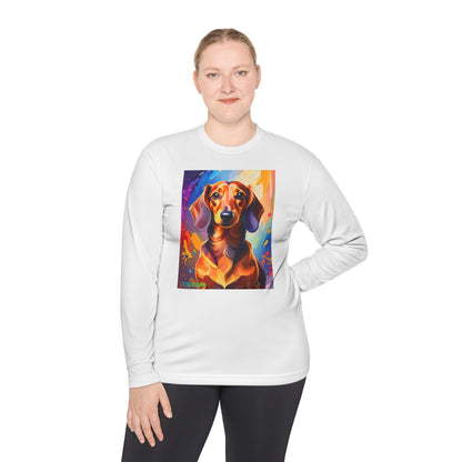 Pup Art Canvas Sport Long Sleeve Tee (Dachshund)