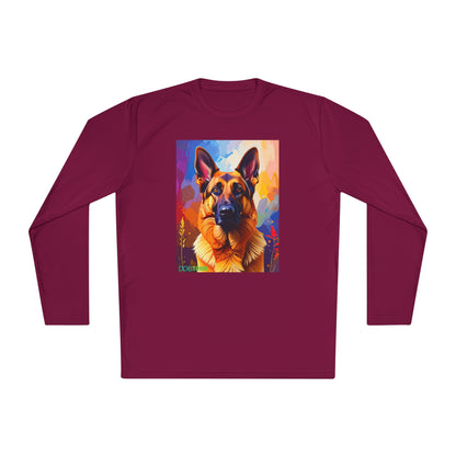 Pup Art Canvas Sport Long Sleeve Tee (German Shepherd)